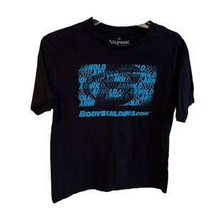 Vapor Arnold Schwarzenegger 2015 Bodybuilding Black Graphic T-Shirt Size L